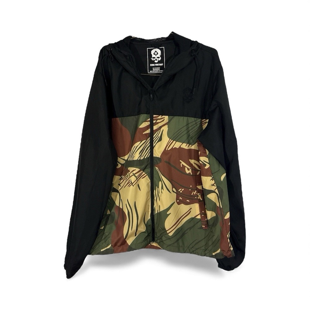 Zero Foxtrot Black Camo Mens 3XL Windbreaker Jacket